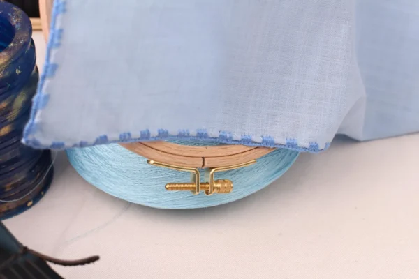 Blue Hand Made  Linen  Pocket Square - Image 4