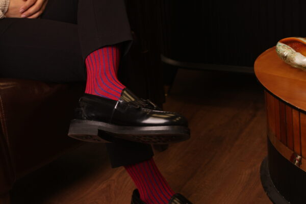 Mens Socks - Shadow Striped Socks - Gift For Dad - Gift for Husband - Mid Calf Socks - Red Socks - Over The Calf Socks -  1 Pack - Image 3