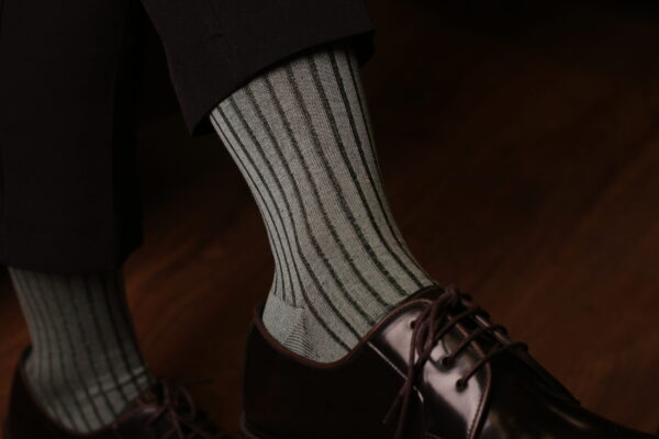 Mens Socks - Shadow Striped Socks - Gift For Dad - Gift for Husband - Mid Calf Socks - Mint Socks - Over The Calf Socks -  1 Pack - Image 4
