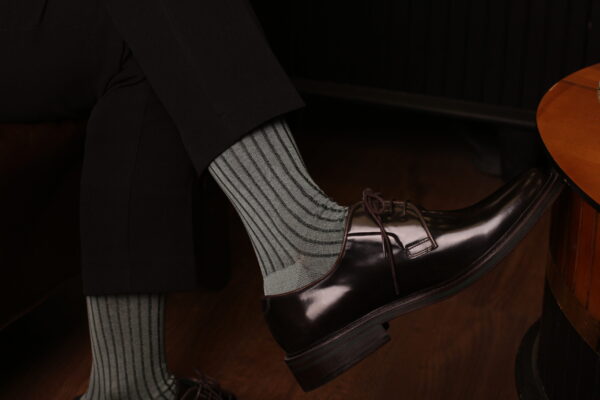 Mens Socks - Shadow Striped Socks - Gift For Dad - Gift for Husband - Mid Calf Socks - Mint Socks - Over The Calf Socks -  1 Pack