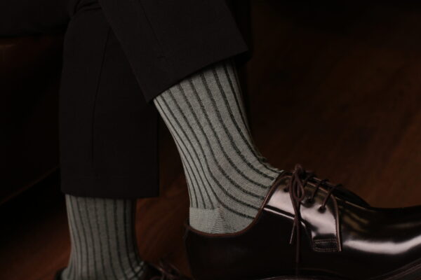 Mens Socks - Shadow Striped Socks - Gift For Dad - Gift for Husband - Mid Calf Socks - Mint Socks - Over The Calf Socks -  1 Pack - Image 2