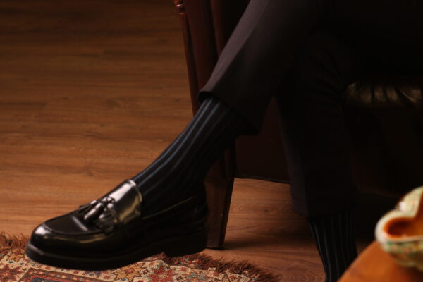 Mens Socks - Shadow Striped Socks - Gift For Dad - Gift for Husband - Mid Calf Socks - Black Socks - Over The Calf Socks -  1 Pack - Image 5