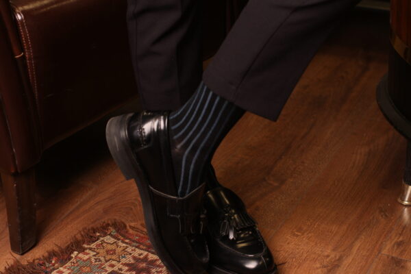 Mens Socks - Shadow Striped Socks - Gift For Dad - Gift for Husband - Mid Calf Socks - Black Socks - Over The Calf Socks -  1 Pack - Image 6