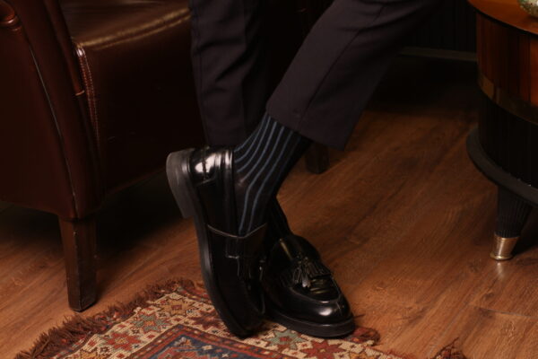 Mens Socks - Shadow Striped Socks - Gift For Dad - Gift for Husband - Mid Calf Socks - Black Socks - Over The Calf Socks -  1 Pack - Image 7