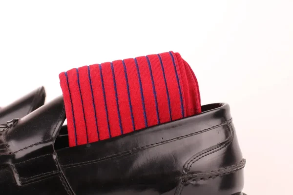 Mens Socks - Shadow Striped Socks - Gift For Dad - Gift for Husband - Mid Calf Socks - Red Socks - Over The Calf Socks -  1 Pack - Image 6
