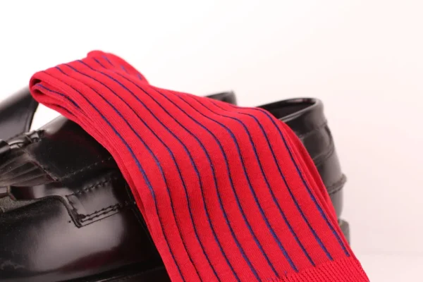 Mens Socks - Shadow Striped Socks - Gift For Dad - Gift for Husband - Mid Calf Socks - Red Socks - Over The Calf Socks -  1 Pack - Image 9
