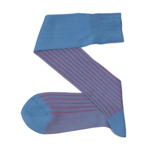 SKY BLUE LIGHT PINK OVER THE CALF SHADOW STRIPE - Image 11