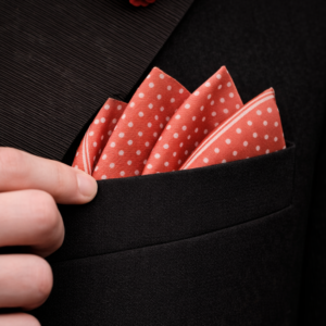 Pink Dots Pocket Square with Hand-Rolled Edges - Digital Print Luxury Men's Fashion Accessory