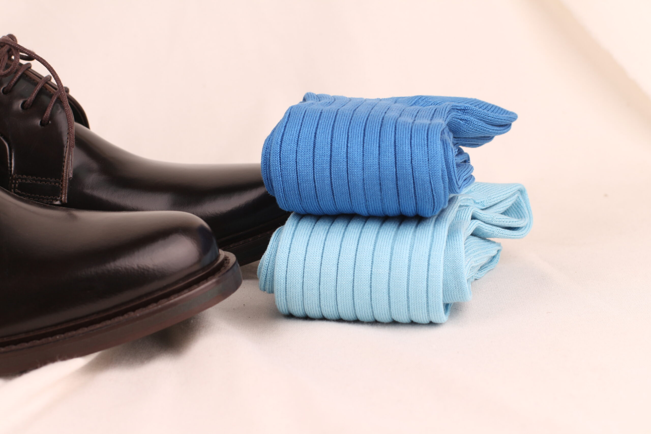 NEW! Blue Ribbed Cotton Socks - Image 4