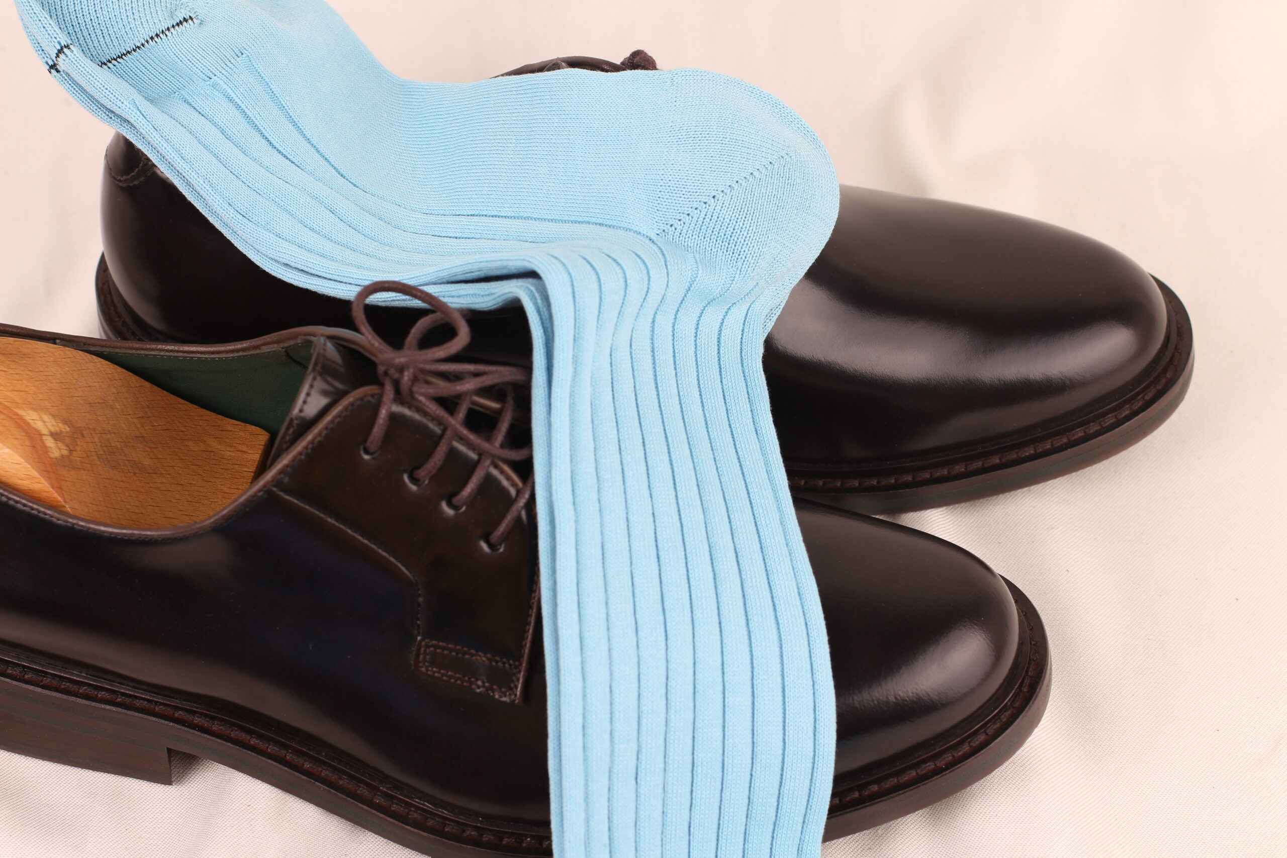 NEW! Blue Ribbed Cotton Socks - Image 6
