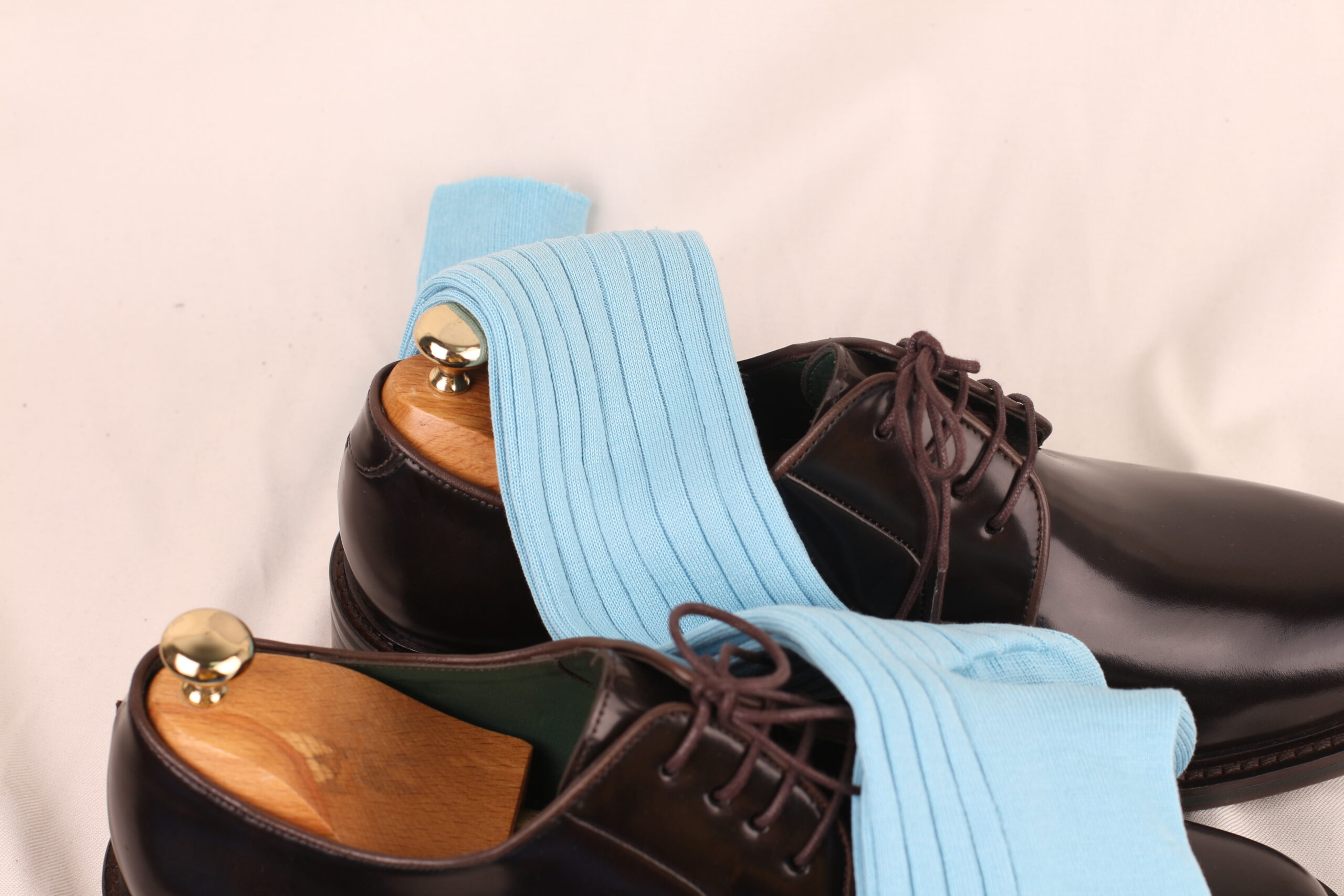 NEW! Blue Ribbed Cotton Socks - Image 3