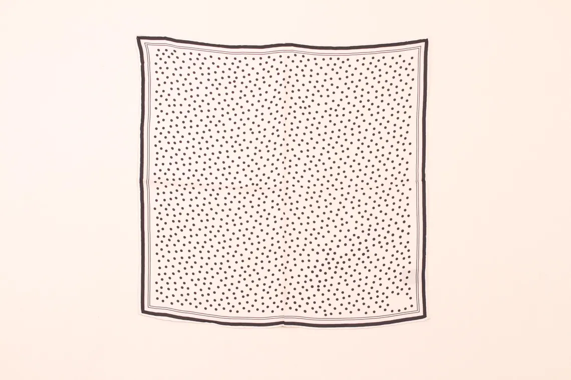 White Dots Pocket Square with Hand-Rolled Edges - Digital Print Luxury Men's Fashion Accessory - Image 3