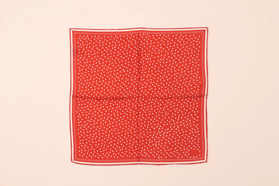 Red Dots Pocket Square with Hand-Rolled Edges - Digital Print Luxury Men's Fashion Accessory - Image 11