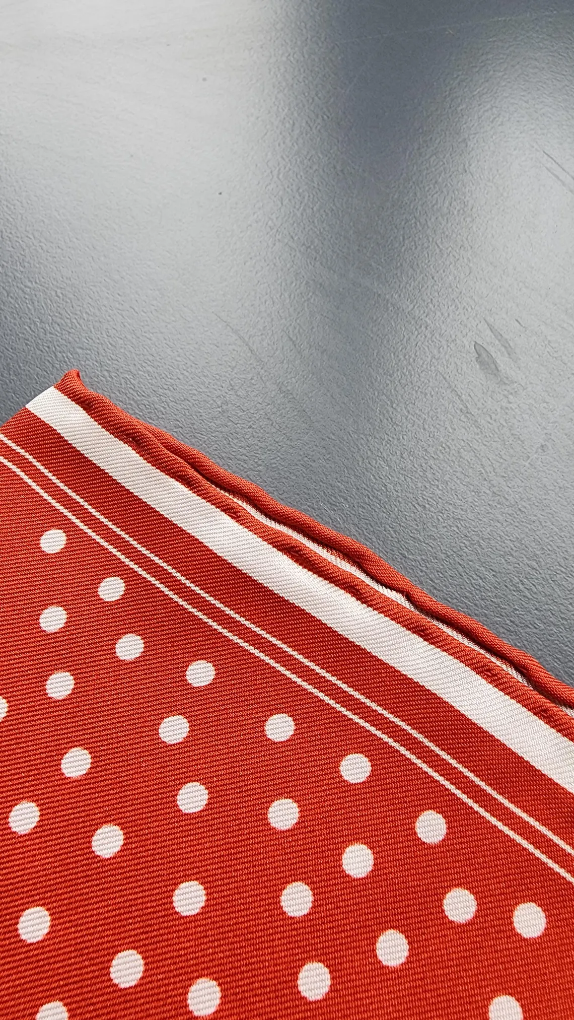 Red Dots Pocket Square with Hand-Rolled Edges - Digital Print Luxury Men's Fashion Accessory - Image 4
