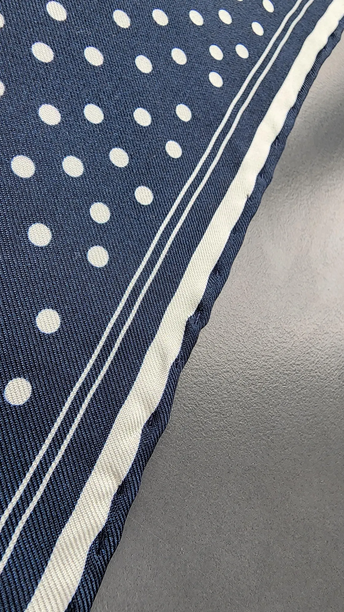 Navy Blue Dots Pocket Square with Hand-Rolled Edges - Digital Print Luxury Men's Fashion Accessory - Image 6
