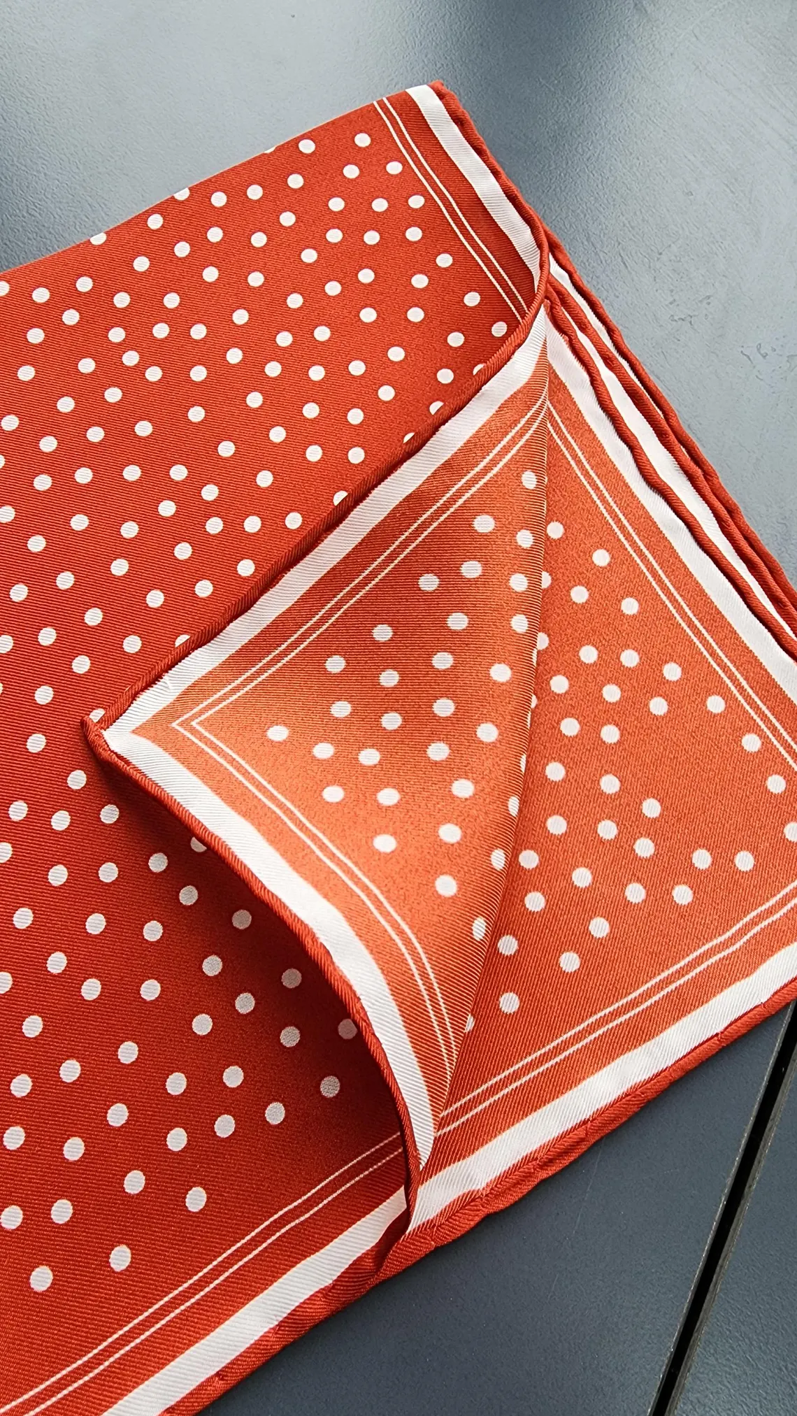 Red Dots Pocket Square with Hand-Rolled Edges - Digital Print Luxury Men's Fashion Accessory - Image 6