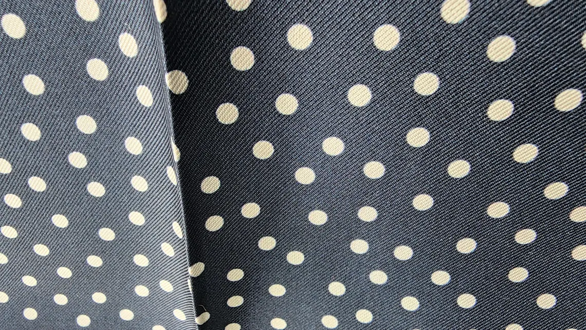 Navy Blue Dots Pocket Square with Hand-Rolled Edges - Digital Print Luxury Men's Fashion Accessory - Image 4