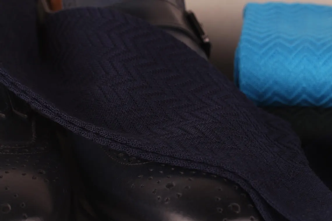 folded herringbone cotton socks premium men style