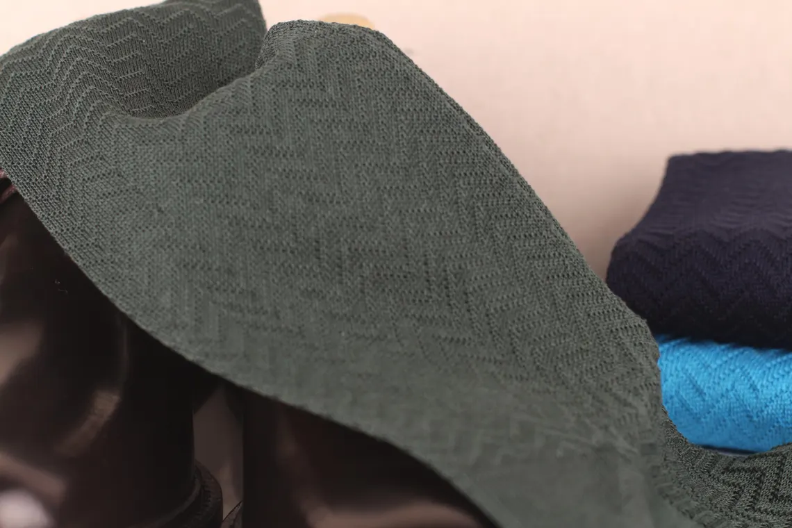 Herringbone Cotton Dress Socks for Men – Textured Luxury Socks - Image 9