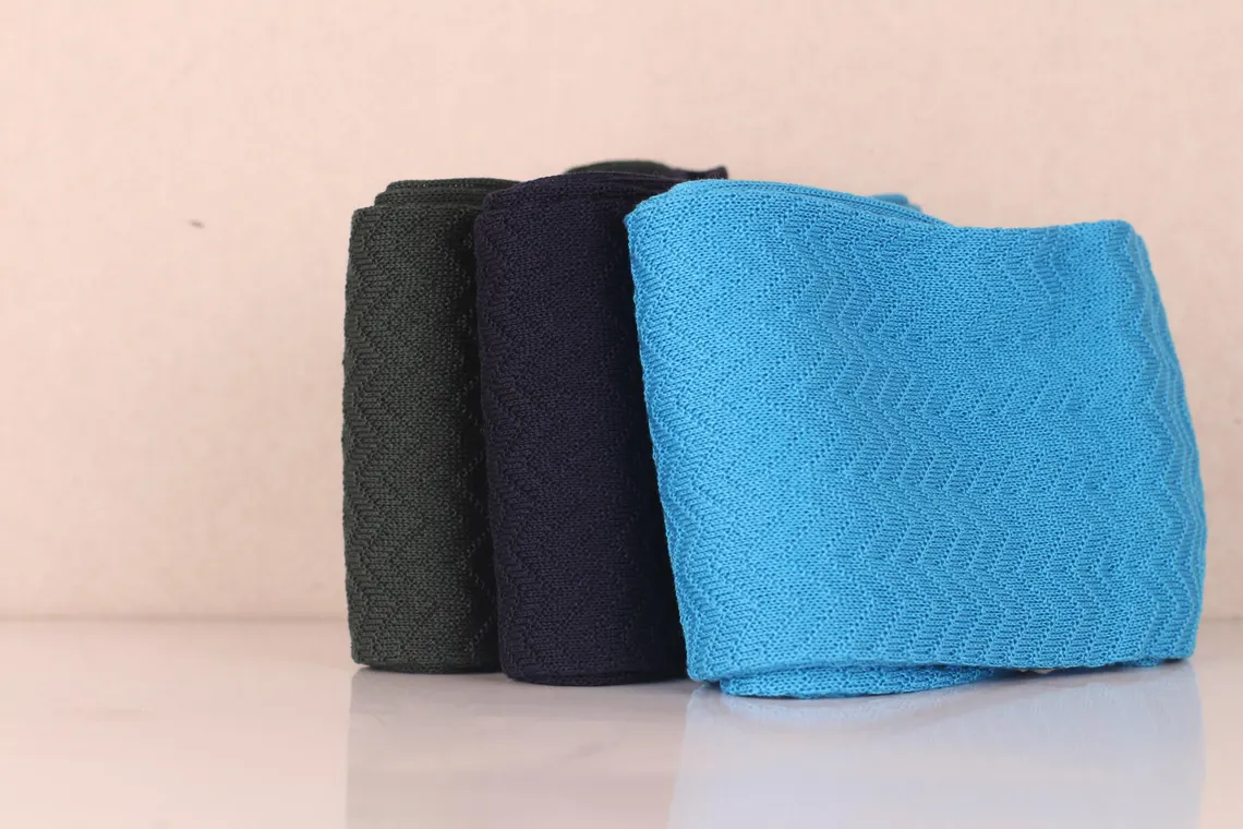 men wearing herringbone cotton dress socks with leather shoes