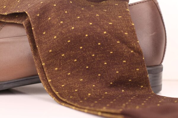Viccel Brown Yellow Pindot Mid Calf Socks - Image 5
